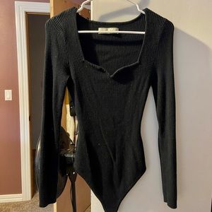 Sweetheart sweater bodysuit